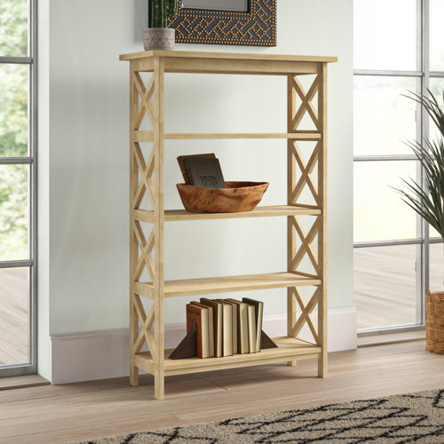 Mistana™ Lynn 48'' H x 30'' W Solid Wood Etagere Bookcase & Reviews